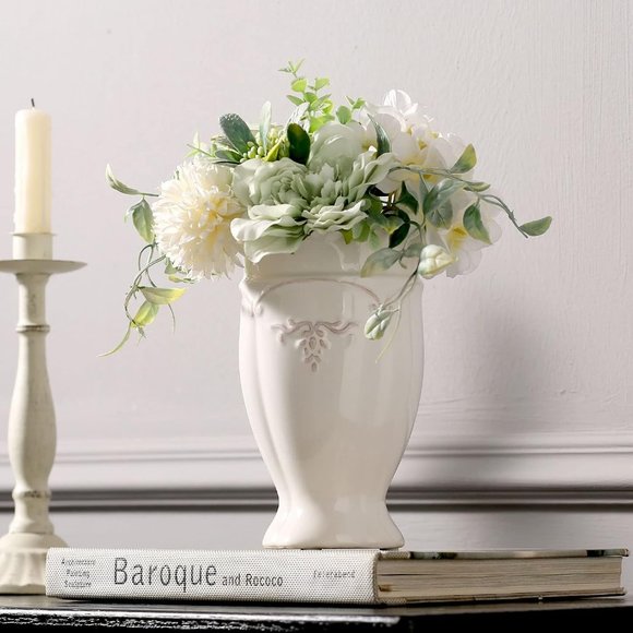 White Ceramic Modern Handmade White Centerpirces Flower vase for Home Decoration - Picture 2 of 7